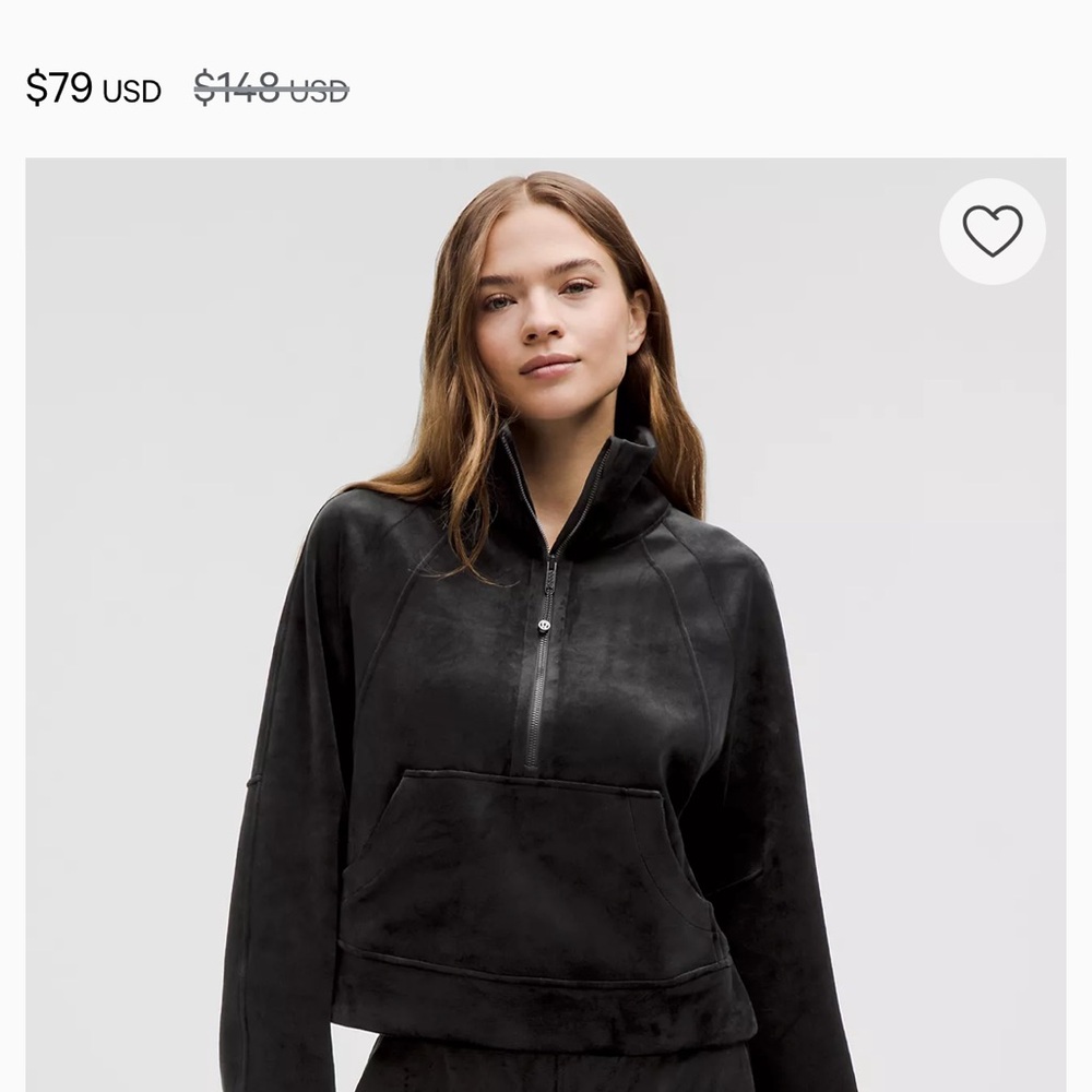 Lululemon Scuba Oversized Funnel Neck Half Zip in Black Velvet Size XL/XXL